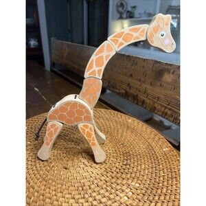 Melissa And Doug Articulated Wooden Giraffe Toy